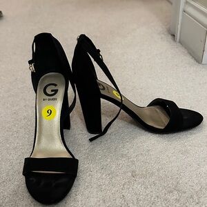 Guess Black Suede Block Heels